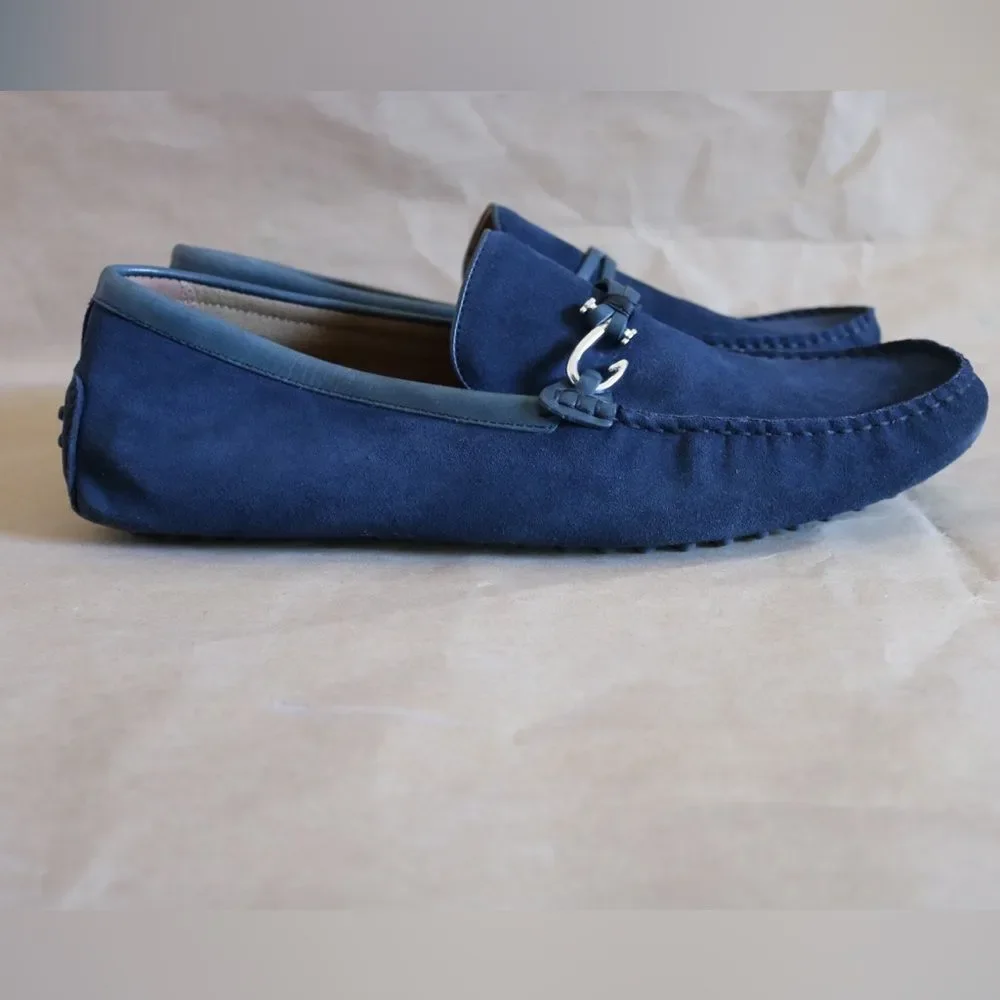 ALDO Navy Blue Suede Bit Loafers Driving Moccasins Men’s Size 12 / 45